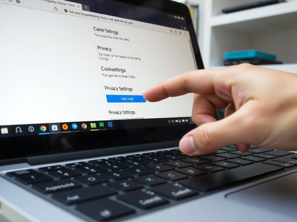 Person klickt auf Cookie-Einstellungen im Browser