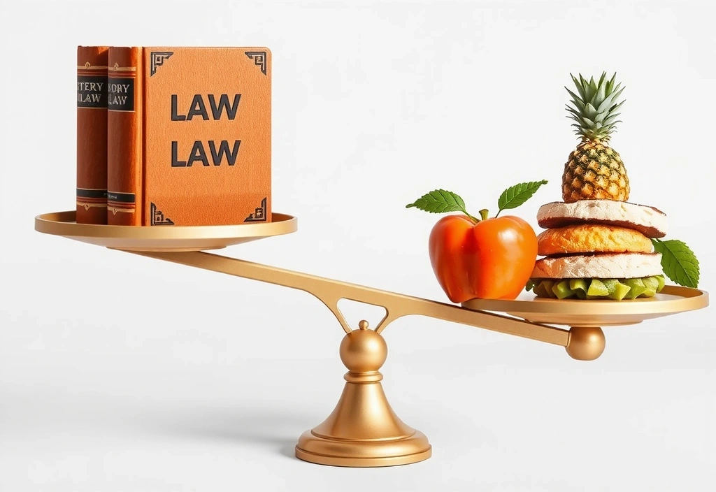 Eine Waage und ein Gesetzbuch, symbolisiert die Abwägung von Informationen und rechtliche Grundlagen