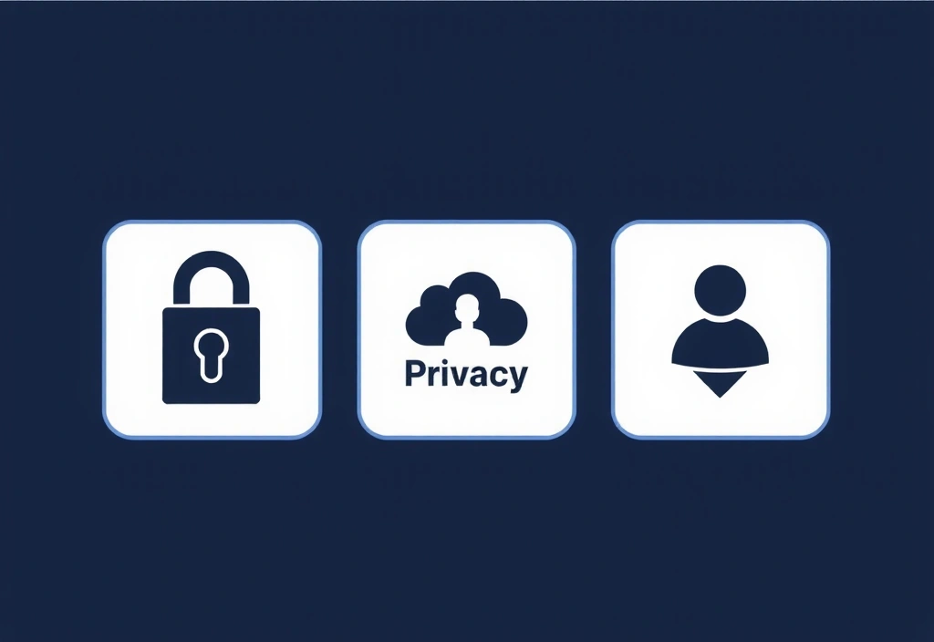 Symbole für Datenschutz und Sicherheit auf einem Bildschirm