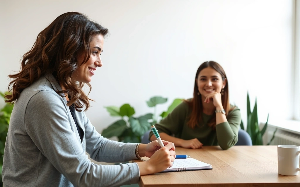 Ernährungsberaterin bei der Arbeit mit einem Klienten