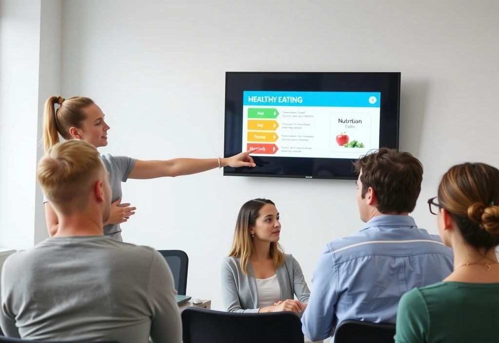 Ernährungsberaterin hält Vortrag