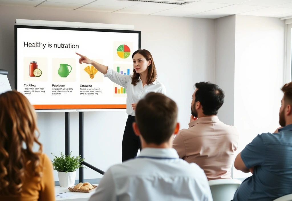 Ernährungsberaterin hält Vortrag